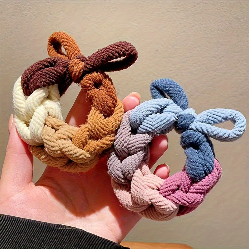 Elastic Braided Bow Hair Band Sweet Headwear