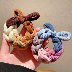 Elastic Braided Bow Hair Band Sweet Headwear