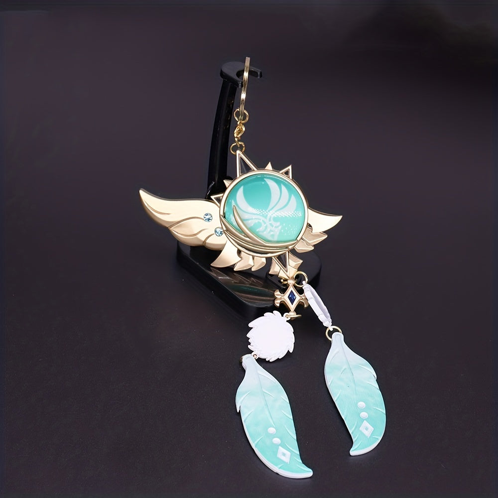 Anime Vision Keychain Green Metal Luminous Key Ring Backpack Pendant
