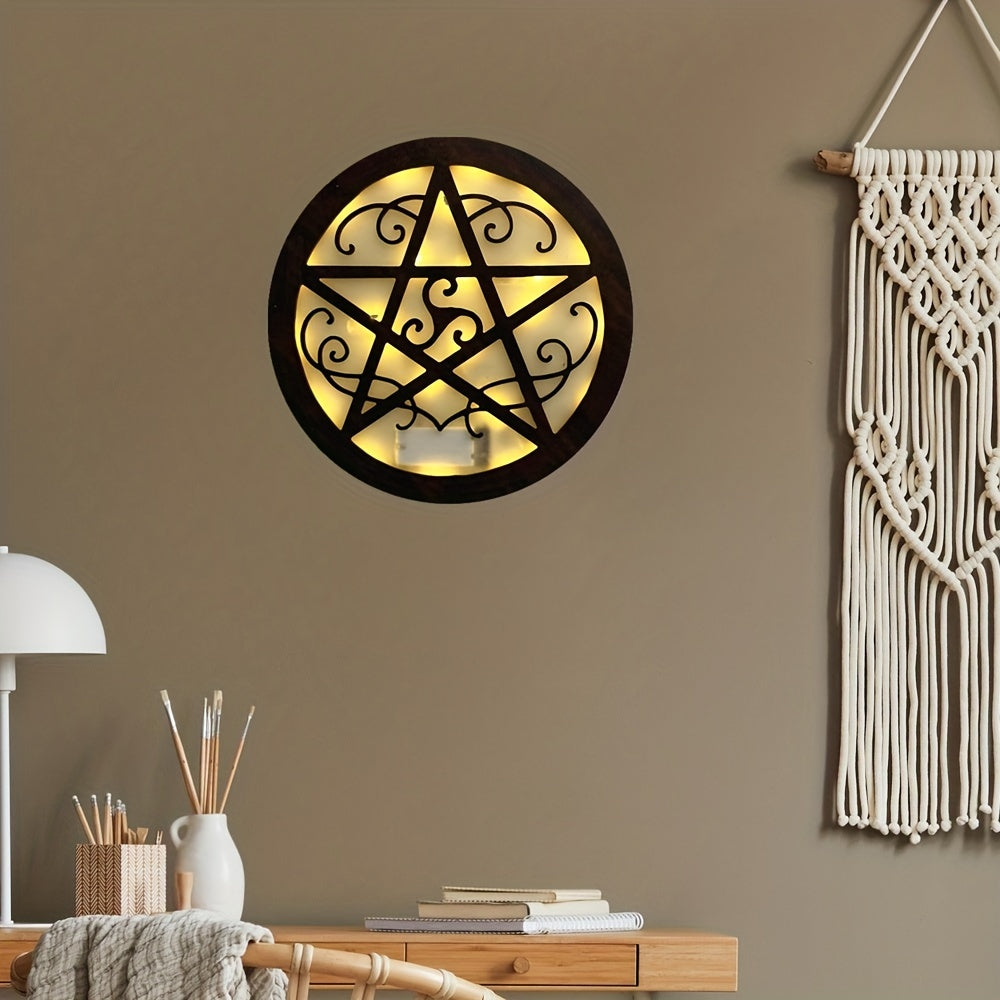 LED Fairy Tale Shape Light Retro Wooden Sign Hanging Decoration