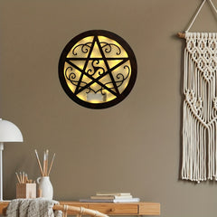 LED Fairy Tale Shape Light Retro Wooden Sign Hanging Decoration