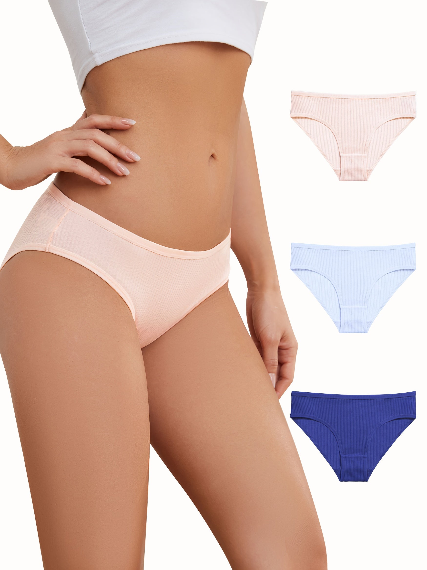 Women's 3pcs Comfy & Breathable Stretchy Briefs