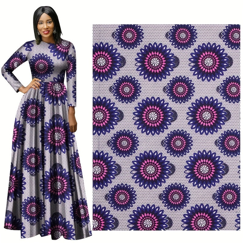 African Floral Polyester Fabric for Sewing