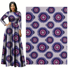 African Floral Polyester Fabric for Sewing