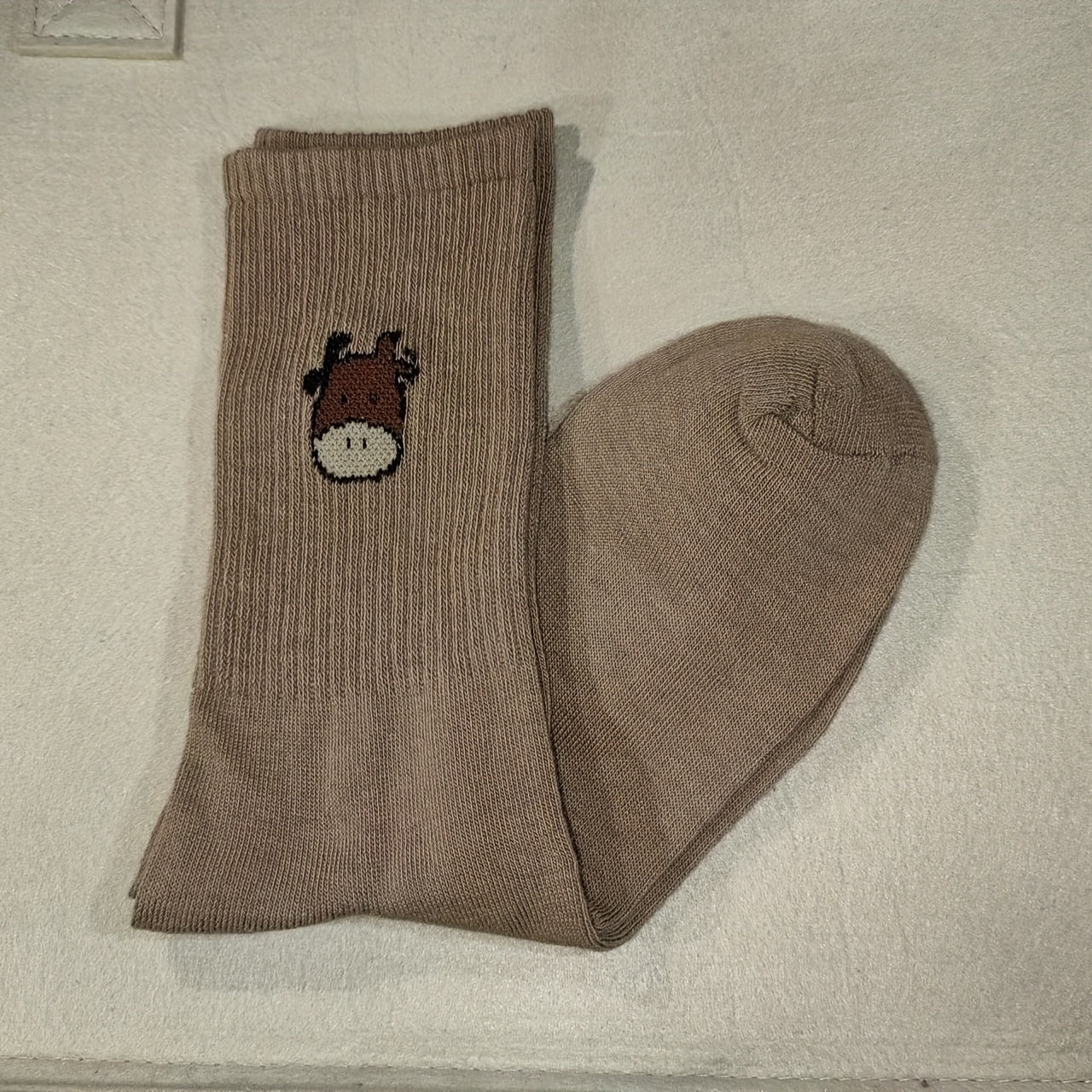 5 Pairs Cow Print Socks Women's Mid Tube Stockings