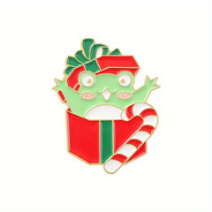 Christmas Frog Brooch Pin Cartoon Toad Animal Lapel Pin For Women