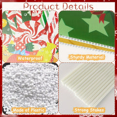 6pcs Candy Christmas Yard Signs Peppermint Lollipop Decorations