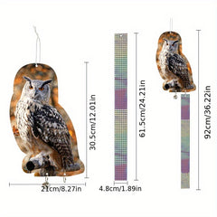 Patio Balcony Owl Bird Repellent with Reflective Ribbon