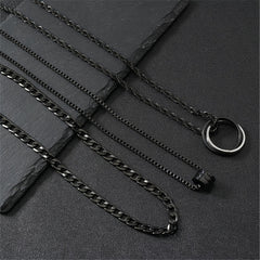 3pcs Men's Stainless Steel Twisted Chain Necklace