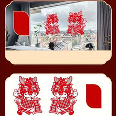 Electrostatic Flocking Zodiac Stickers - Year Of The Dragon