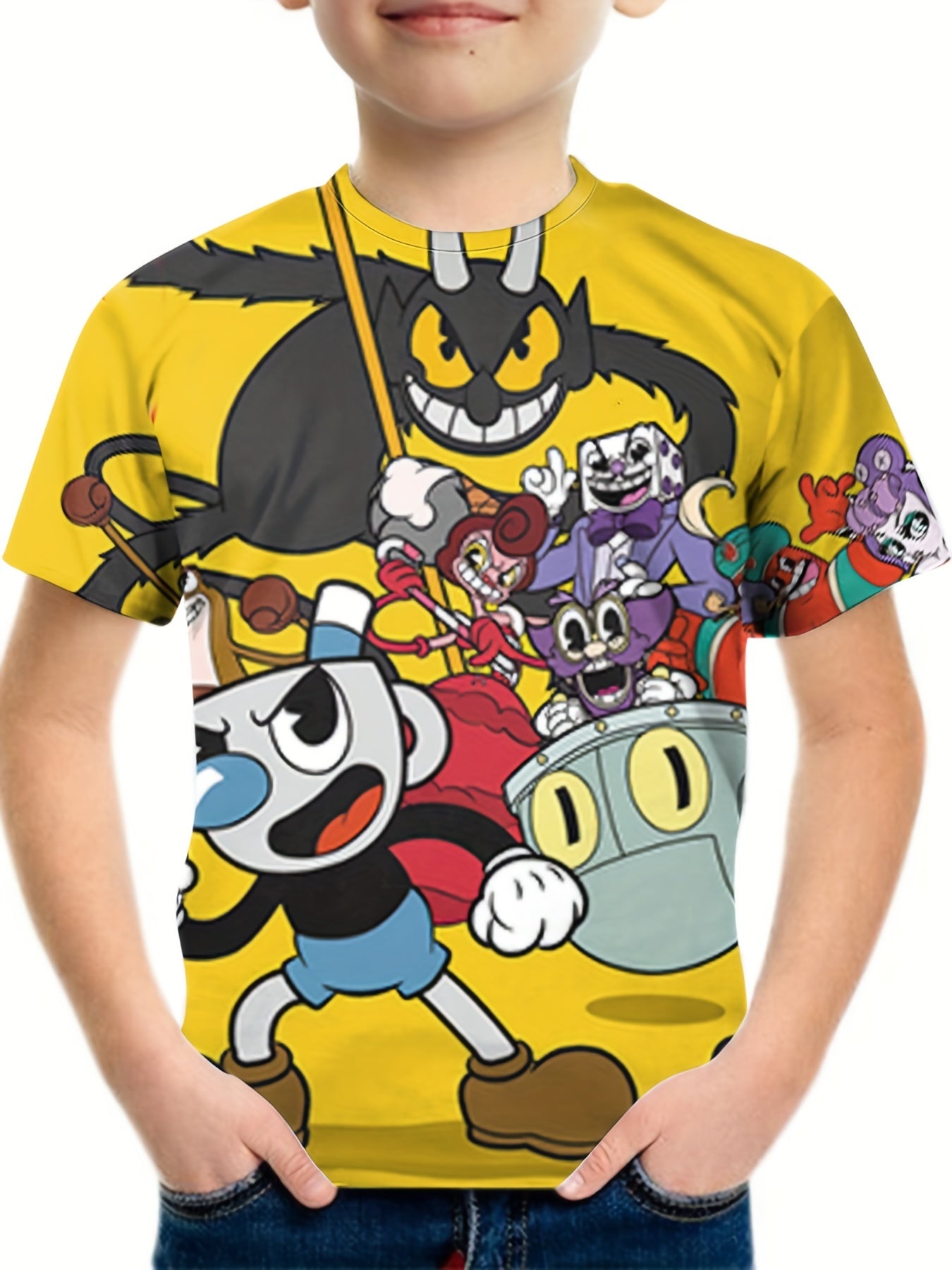 Boy's Monster Graphic T-shirt for Summer Outdoor