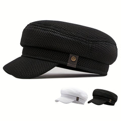 Mesh Hollow Out Flat Cap Vintage Navy Hat Sun Protection Beret