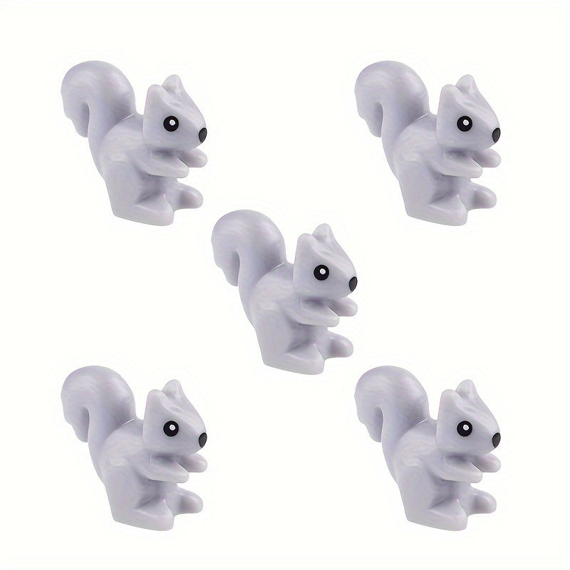 5pcs Small Particle Building Blocks Little Rabbit Squirrel Farm Scene