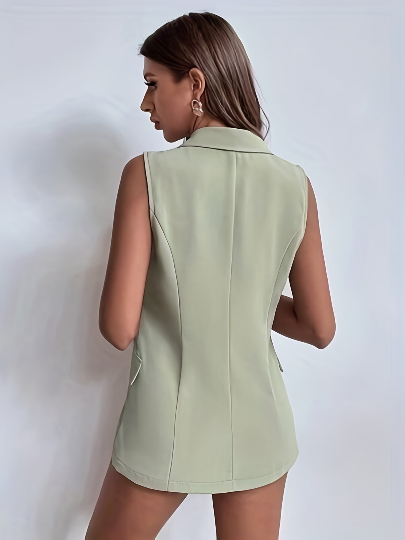 Sleeveless Double Breasted Blazer for Women