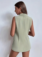 Sleeveless Double Breasted Blazer for Women