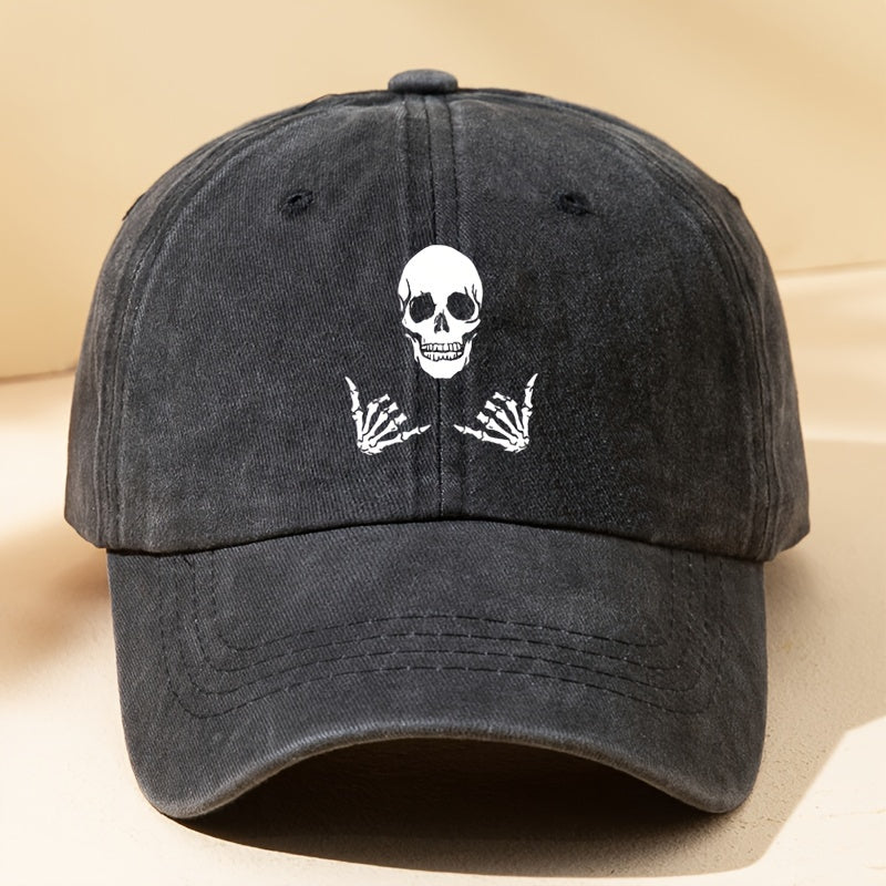 Skull Gestures Baseball Cap Sun Hat for Outdoor Fishing Hiking