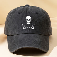 Skull Gestures Baseball Cap Sun Hat for Outdoor Fishing Hiking