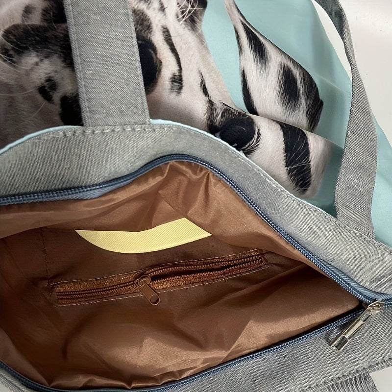 Animal Pattern Shoulder Bag Large Capacity Top Handle Handbag