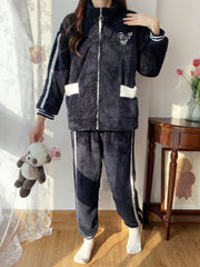 Heart Print Fuzzy Lounge Set Women's Loungewear & Sleepwear