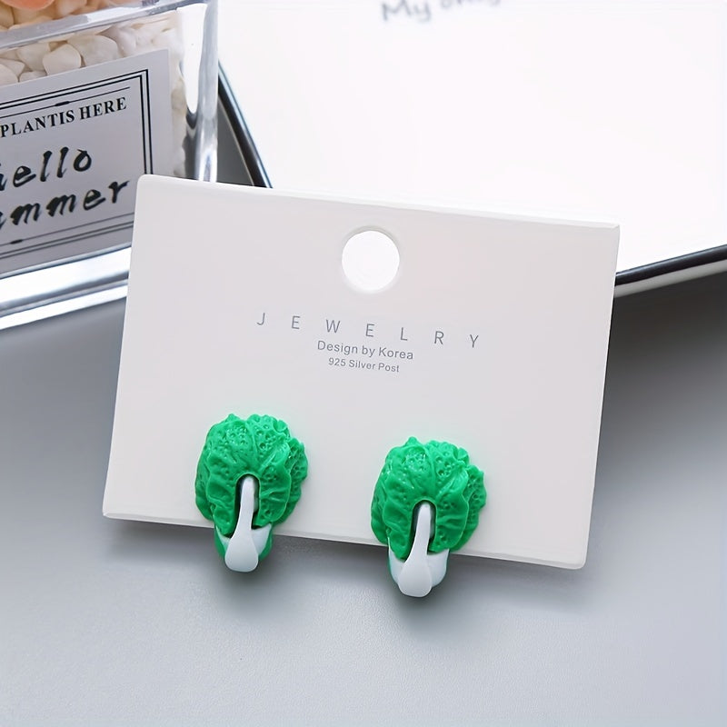 Cartoon Vegetables and Flower Ear Clips for Girls