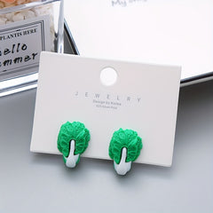 Cartoon Vegetables and Flower Ear Clips for Girls