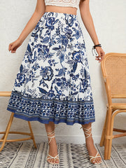 Floral Print High Waist Skirt for Women