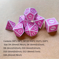 7pcs Polyhedral Dice Set Complex Patterns Board Games Accessories