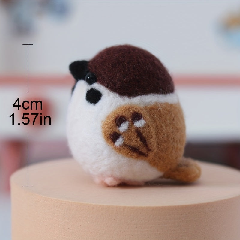 Bird Sparrow Needle Felting Kits for Beginners DIY Wool Felt Animal Crafting Set