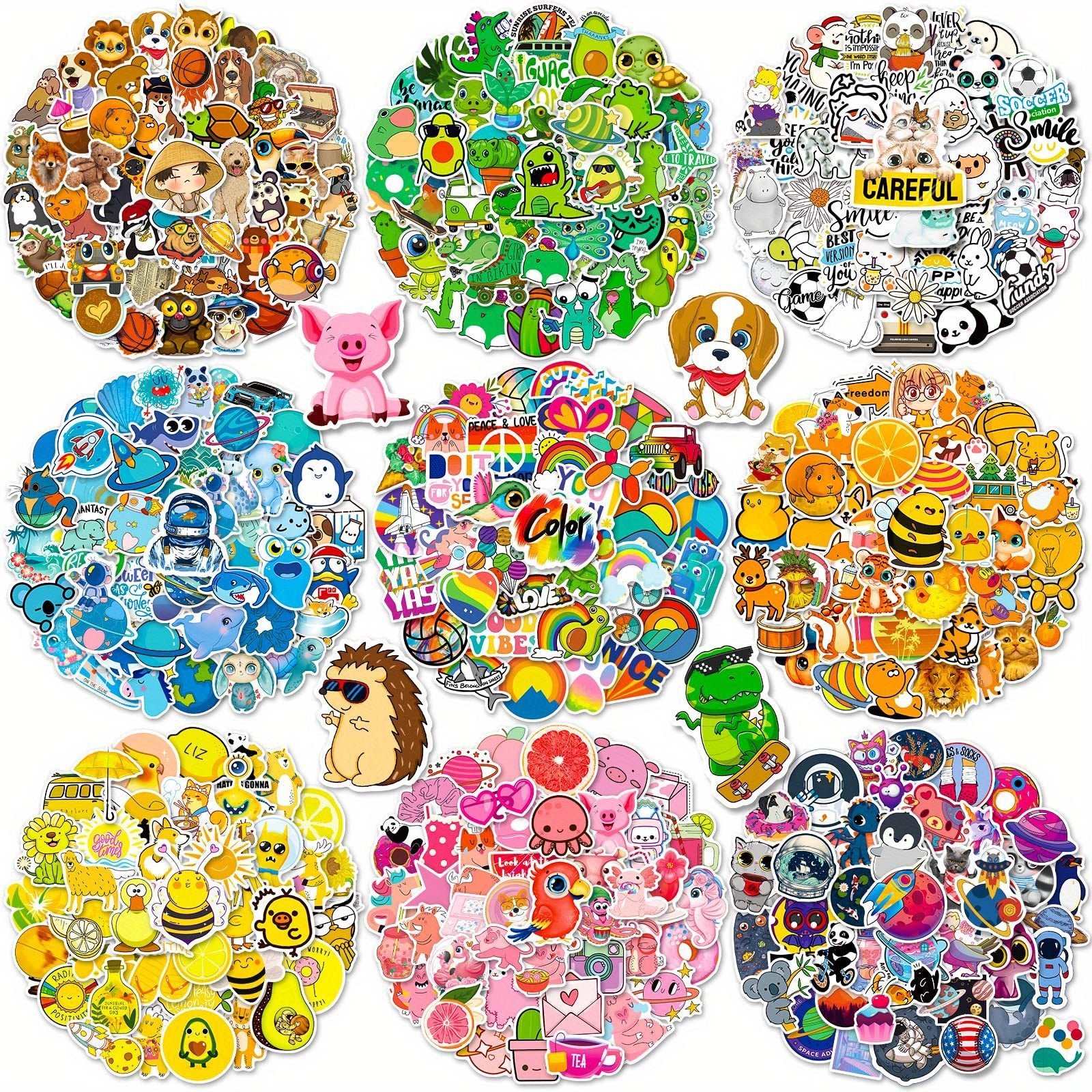 600pcs Cartoon Animal Stickers Waterproof Vinyl Scrapbook Decals