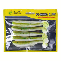 5pcs Dual T-tail Soft Lures Sea Fishing 3.93in 9.7g Fishing Tackle