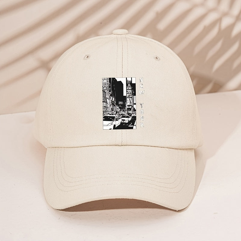 Cartoon York Baseball Cap Solid Print Casual Sun Hats Man Unisex Dad Hat