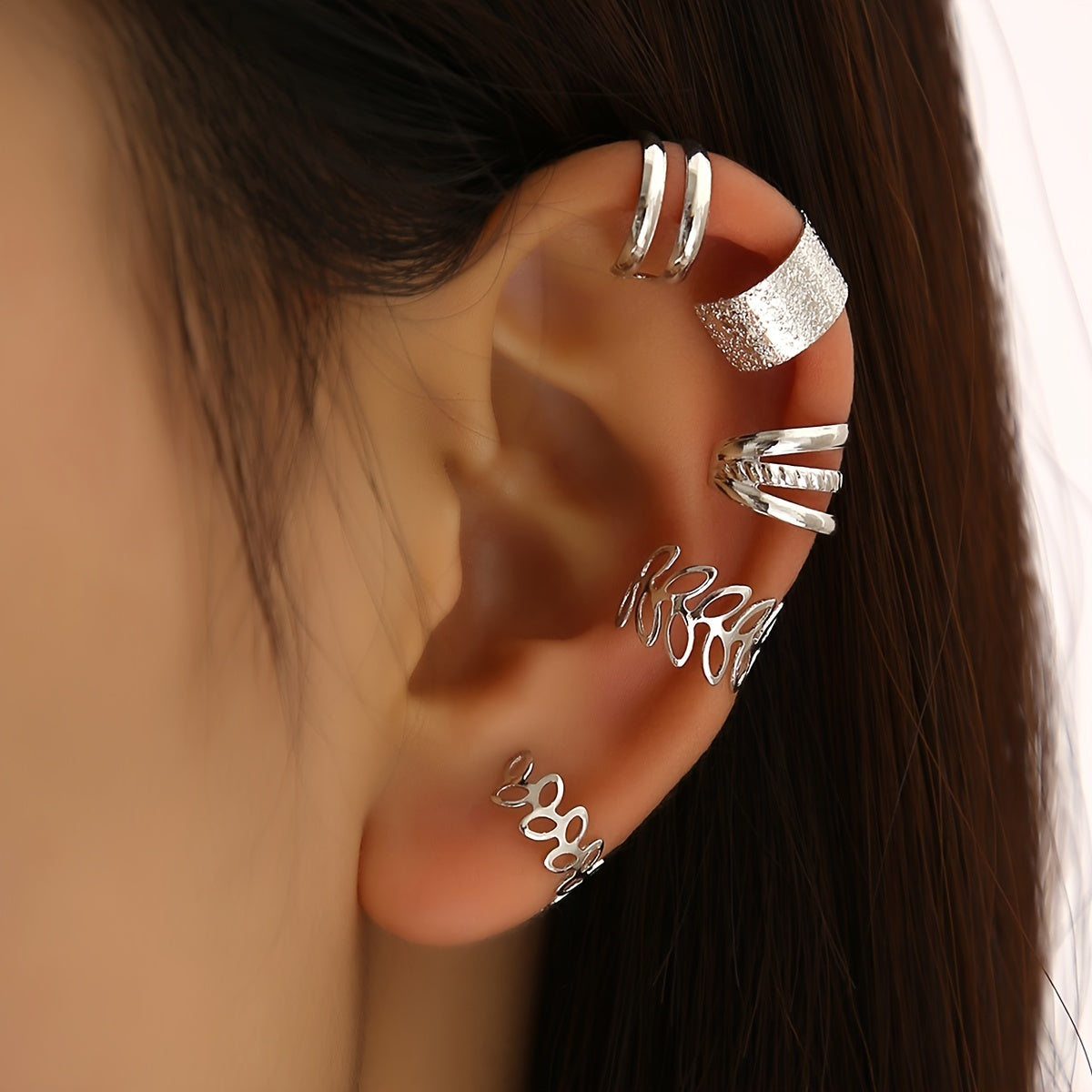 5pcs Leaf Shaped Ear Clip Fine Jewelry