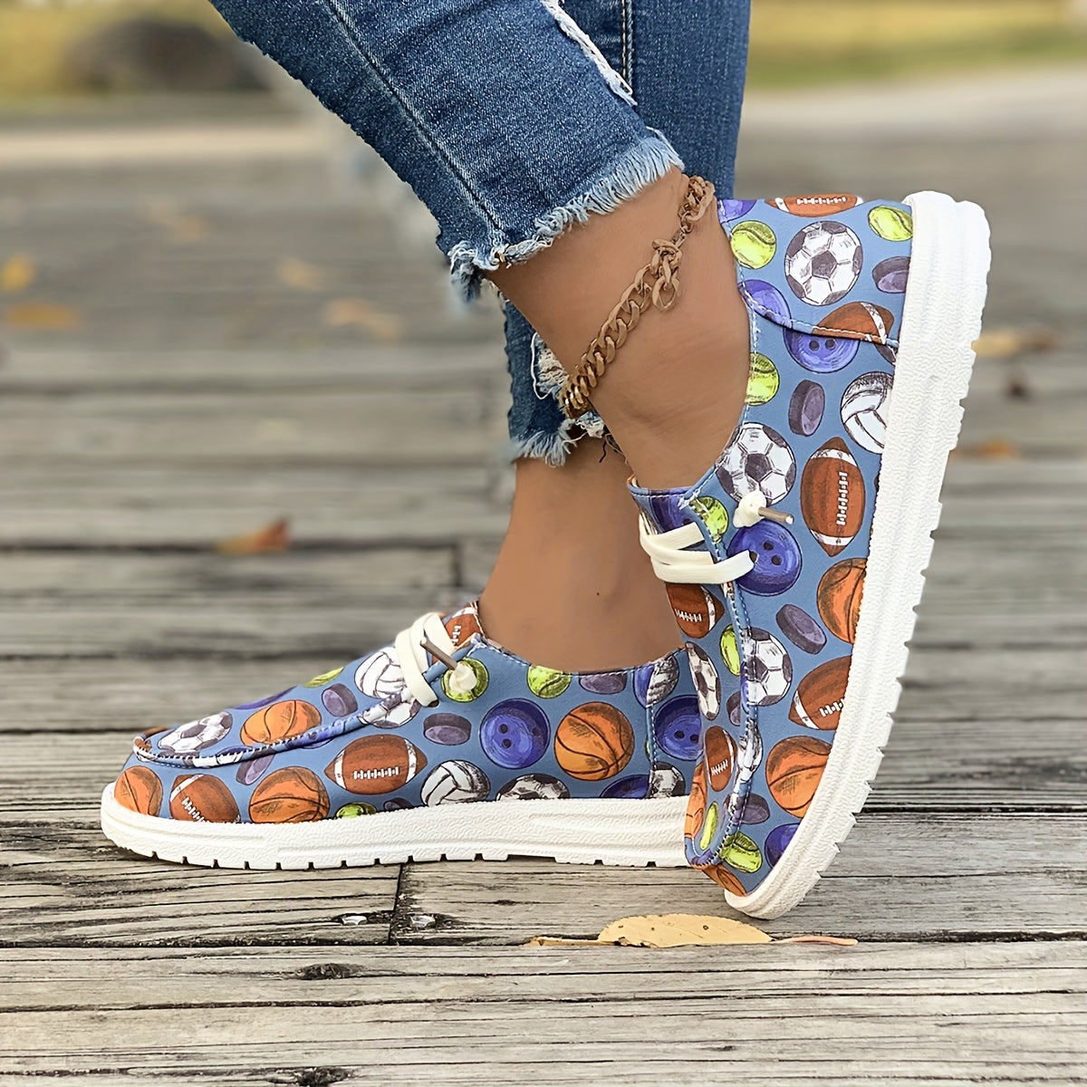 Women's Basketball Football Rugby Pattern Skate Shoes