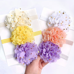 3pcs Dot Chiffon Flower Baby Headband 0-3 Years