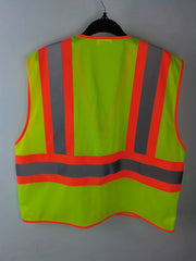Men's Workwear Vest with Reflective Patchwork and Pockets