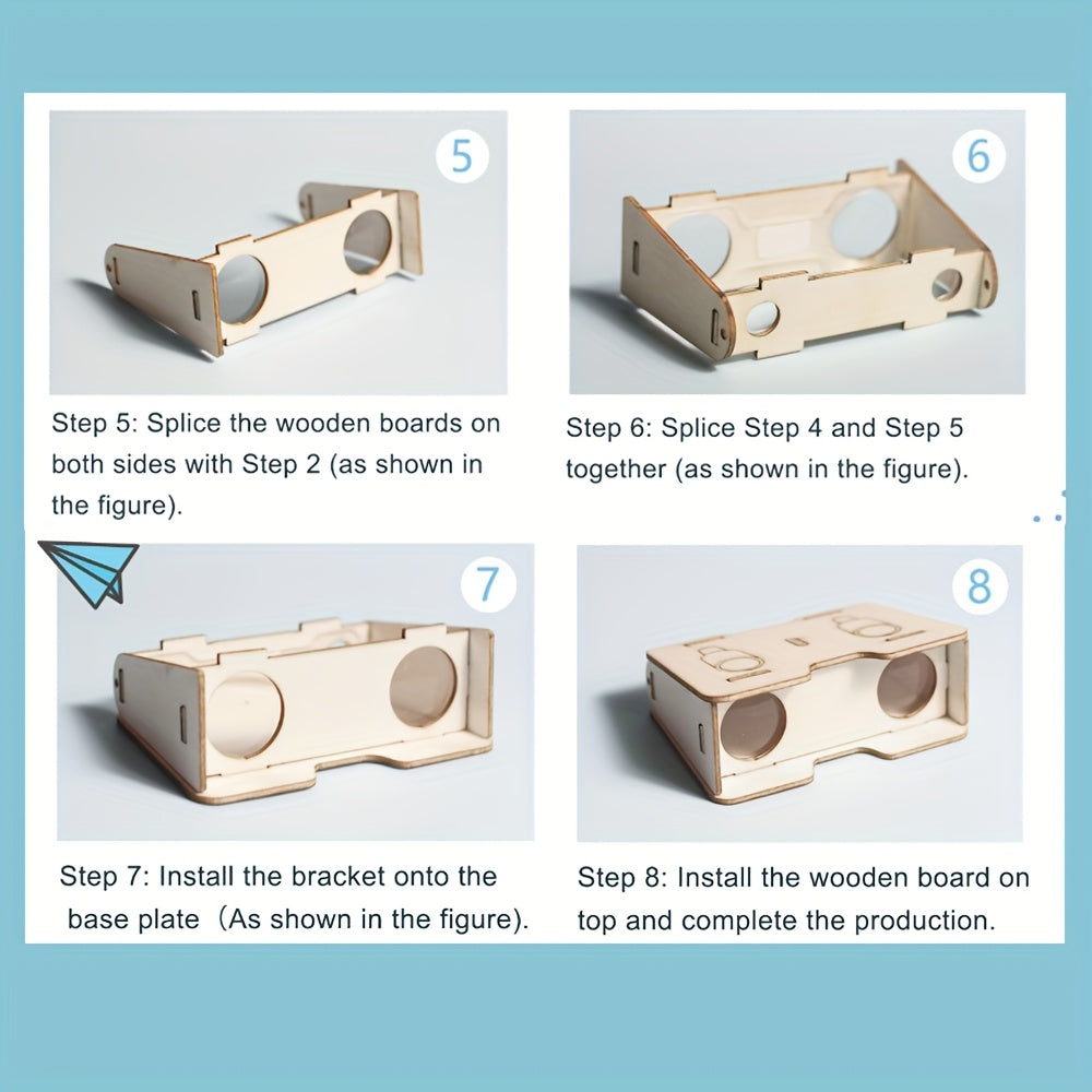 Telescope 3D Puzzle DIY Wooden Model Assembly Kit Educational Science Toy