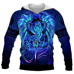 Dragon 3D Print Hoodie for Men Graphic Hooded Pullover