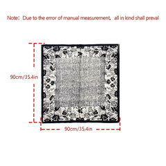 Orange Printed Silk Scarf Small Square Bandana Winter Warm