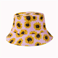 Unisex Floral Pattern Bucket Hat Double Sided Sun Hat