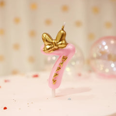 Bowknot Birthday Number Candle Princess 0 9 Number Candles Cake Decor