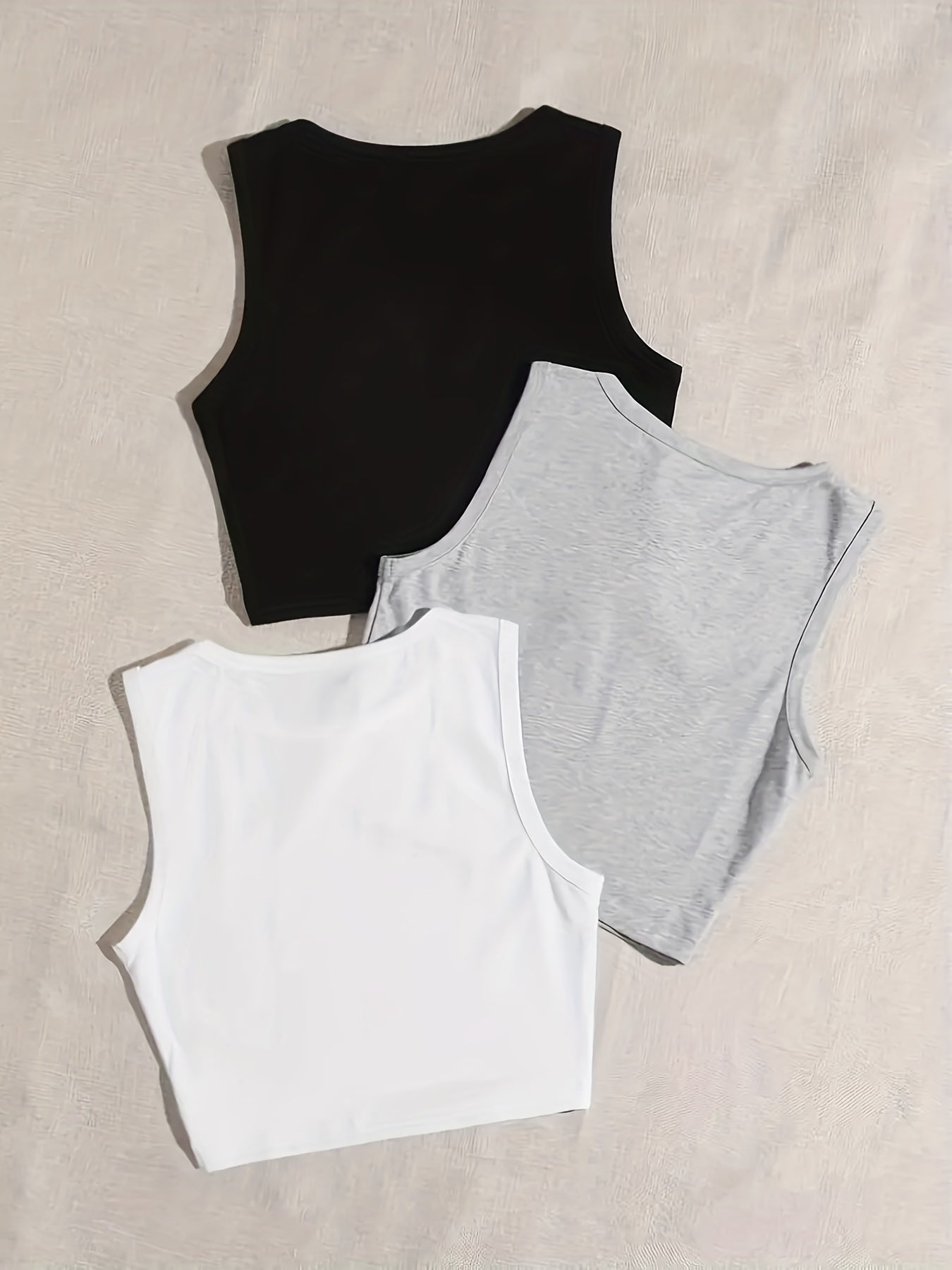 3 Sets Casual Crew Neck Tank Top Women's Loungewear