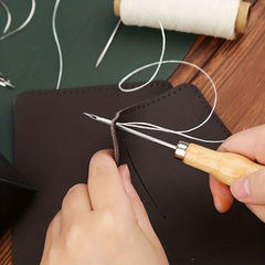 35pcs Leather Stitching Pouch Kit - 4mm Punch, Thread, Needles
