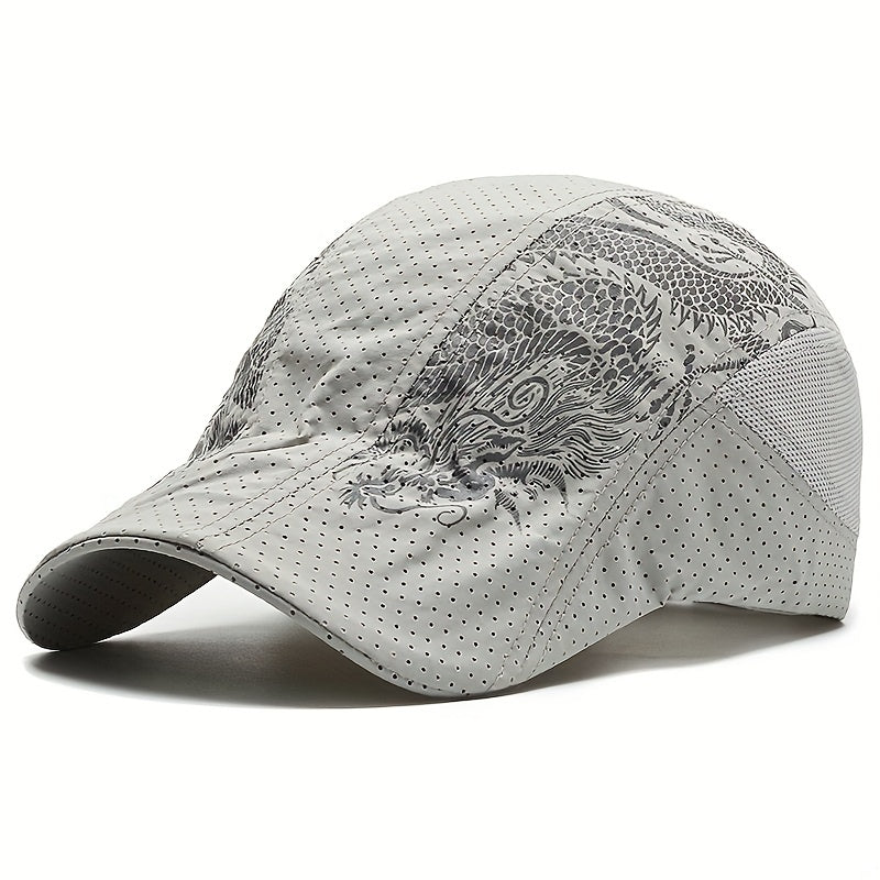 Men's Outdoor Street Sunscreen Cap Thin Mesh Printed Beret