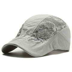Men's Outdoor Street Sunscreen Cap Thin Mesh Printed Beret