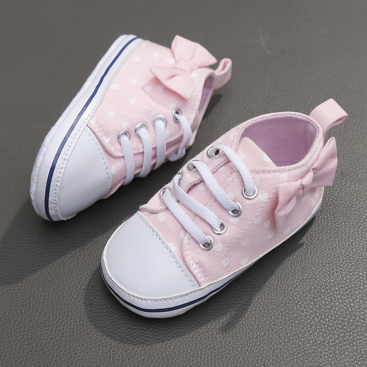 Bowknot Sneakers For Baby Girls Lightweight Non Slip Shoes