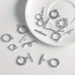 10sets OT Buckle Intgtd T Stick & Circle Toggle Clasps for DIY Jewelry