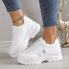 Women's Chunky Sneakers Low Top Platform Trainers Casual Round Toe
