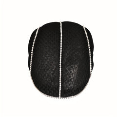 Rhinestone Decor Lace Beret Flat Hat Hollow Out Lightweight Cap For Women