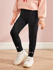 Toddler Girls Cat Graphic Leggings Casual Skinny Pants
