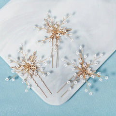 Snowflake Charm Hair Pin Vintage Bridal Wedding Accessory